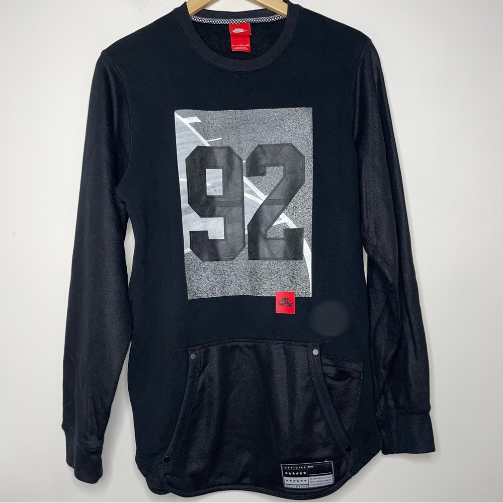 Nike Air Men's Small 92 1992 Black Long Sleeve Pullover Sweatshirt
